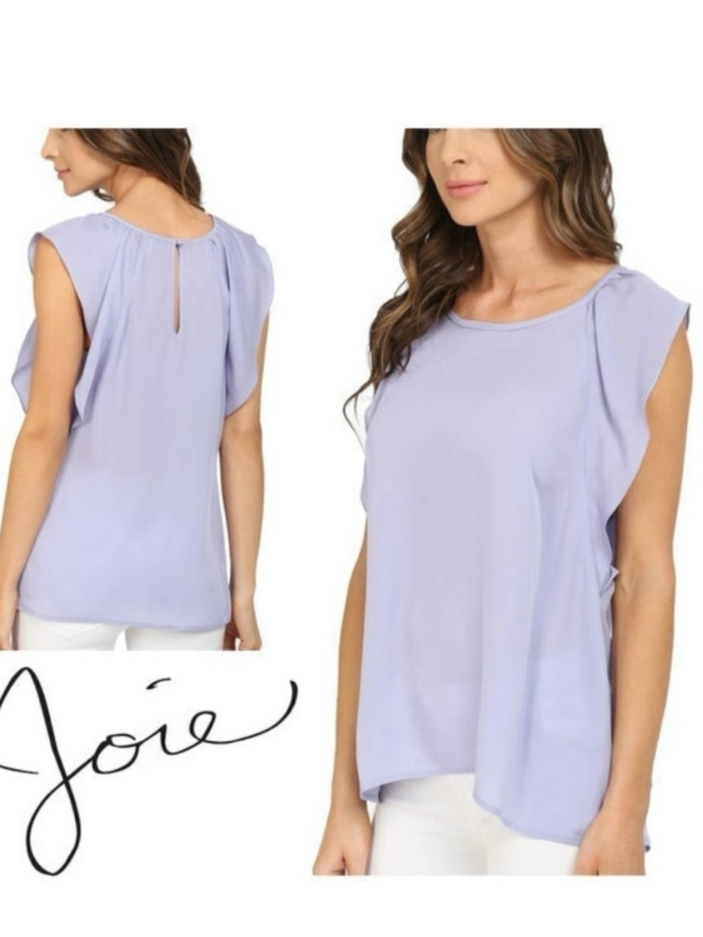 Joie Light Lavender Silk Sleeveless Top S